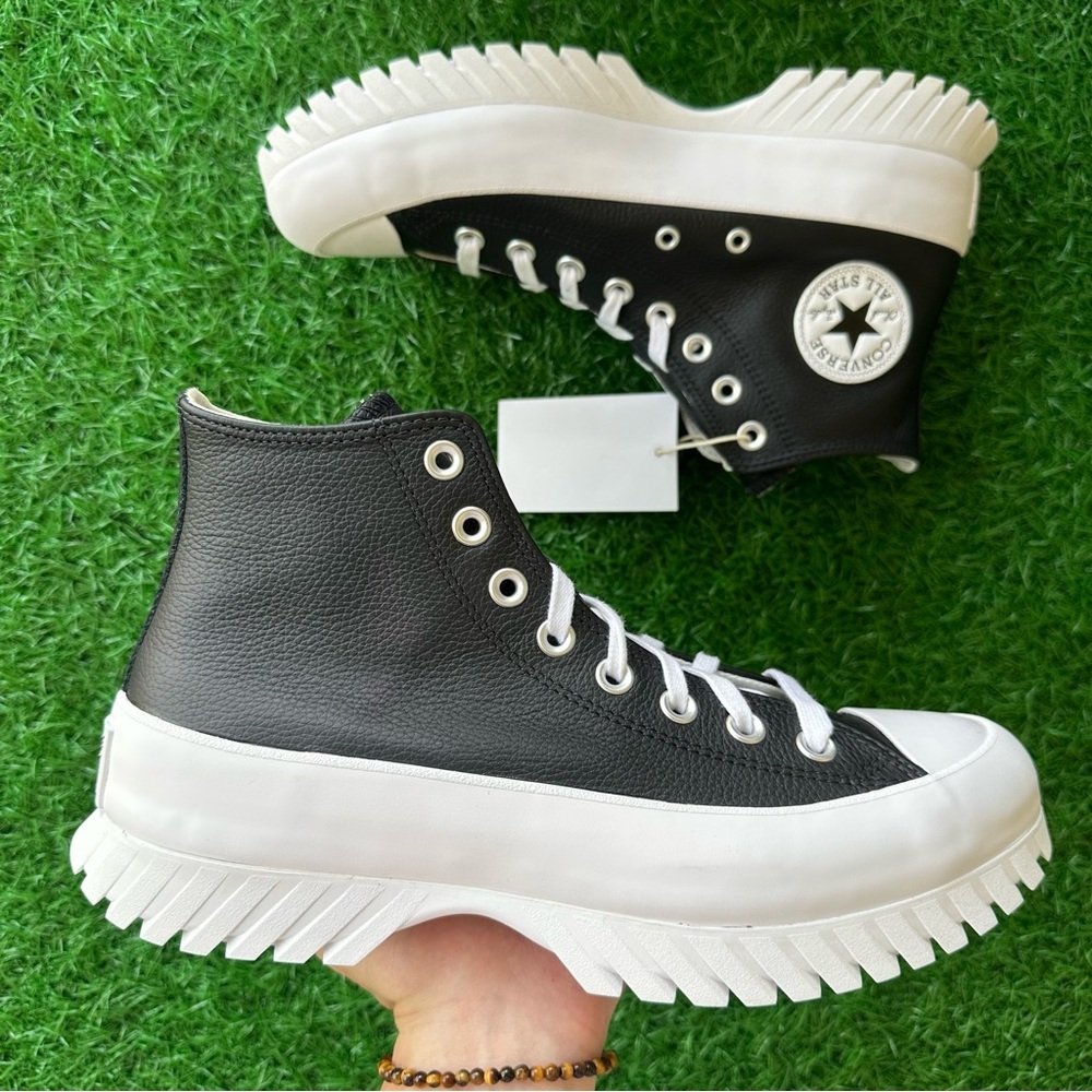 Converse Black and White High-Top Platforms